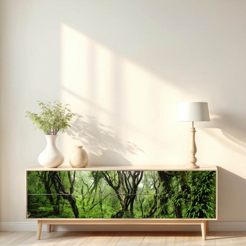 Naklejka repozycjonowalna mistyczny zielony las – Wallissimo® Naklejka repozycjonowalna mistyczny zielony las – Wallissimo®