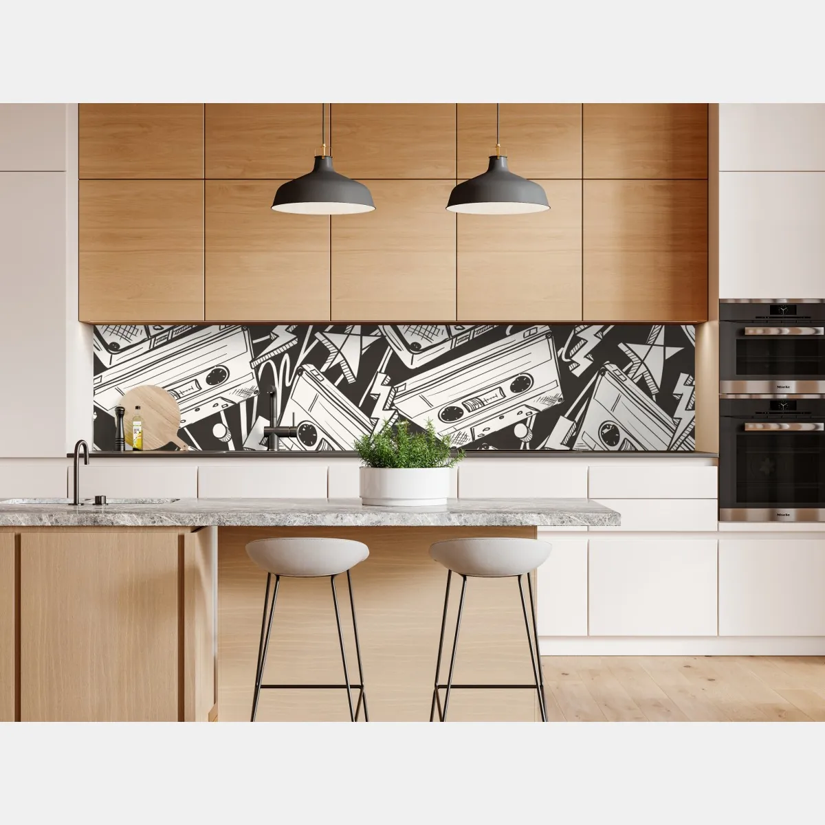 Naklejka repozycjonowalna wzór kaset magnetofonowych w stylu retro – Wallissimo® Naklejka repozycjonowalna wzór kaset magnetofonowych w stylu retro – Wallissimo®
