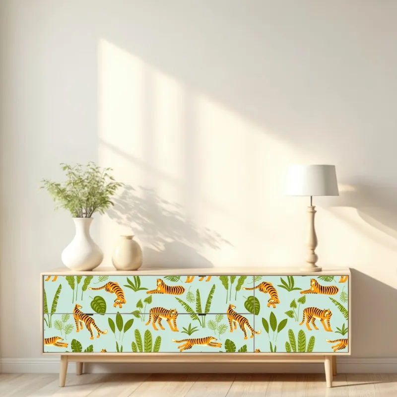 Naklejka repozycjonowalna portret czarnej pantery na czarnym tle – Wallissimo®