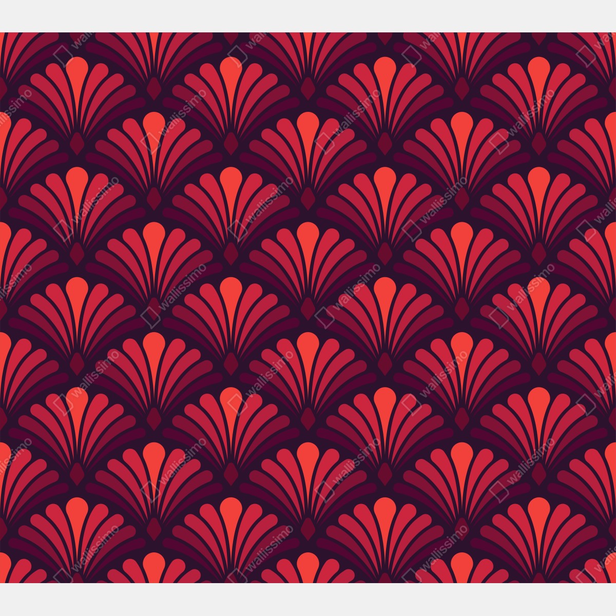 Naklejka repozycjonowalna elegancki motyw art deco w odcieniach bordo i koralu – Wallissimo® Naklejka repozycjonowalna elegancki motyw art deco w odcieniach bordo i koralu – Wallissimo®