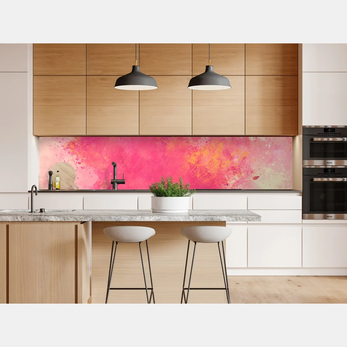 Naklejka repozycjonowalna żywa różowa akwarelowa plama – Wallissimo® Naklejka repozycjonowalna żywa różowa akwarelowa plama – Wallissimo®