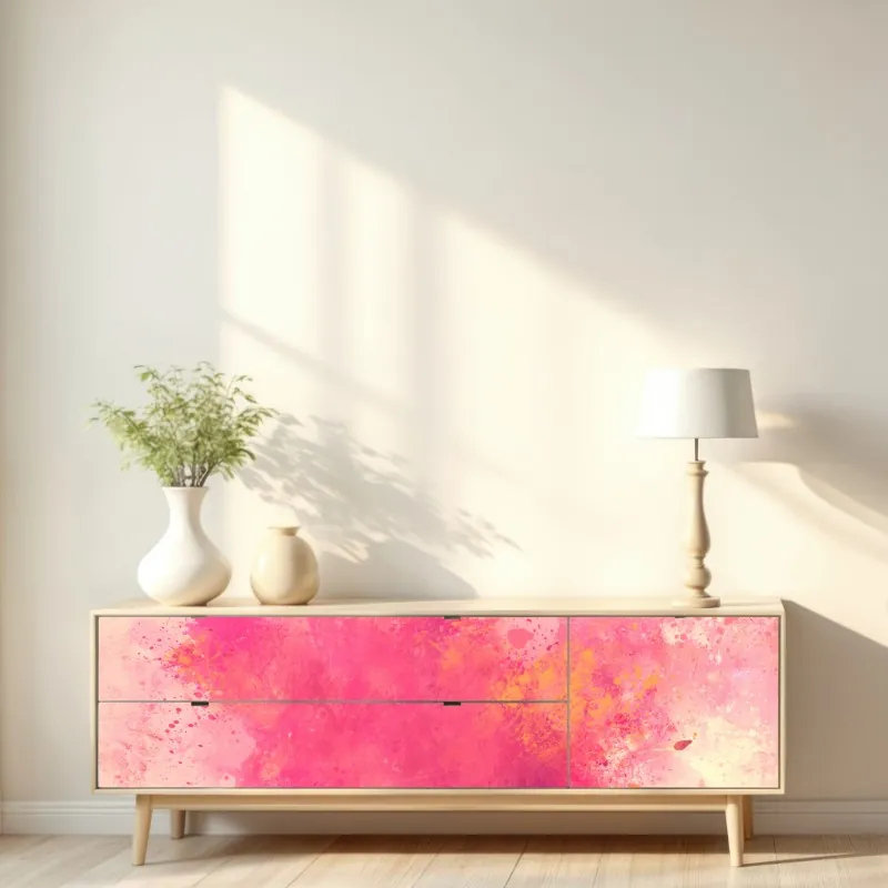 Naklejka repozycjonowalna żywa różowa akwarelowa plama – Wallissimo® Naklejka repozycjonowalna żywa różowa akwarelowa plama – Wallissimo®