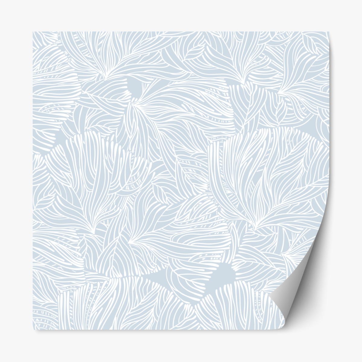 Repositionable sticker soft blue botanical pattern