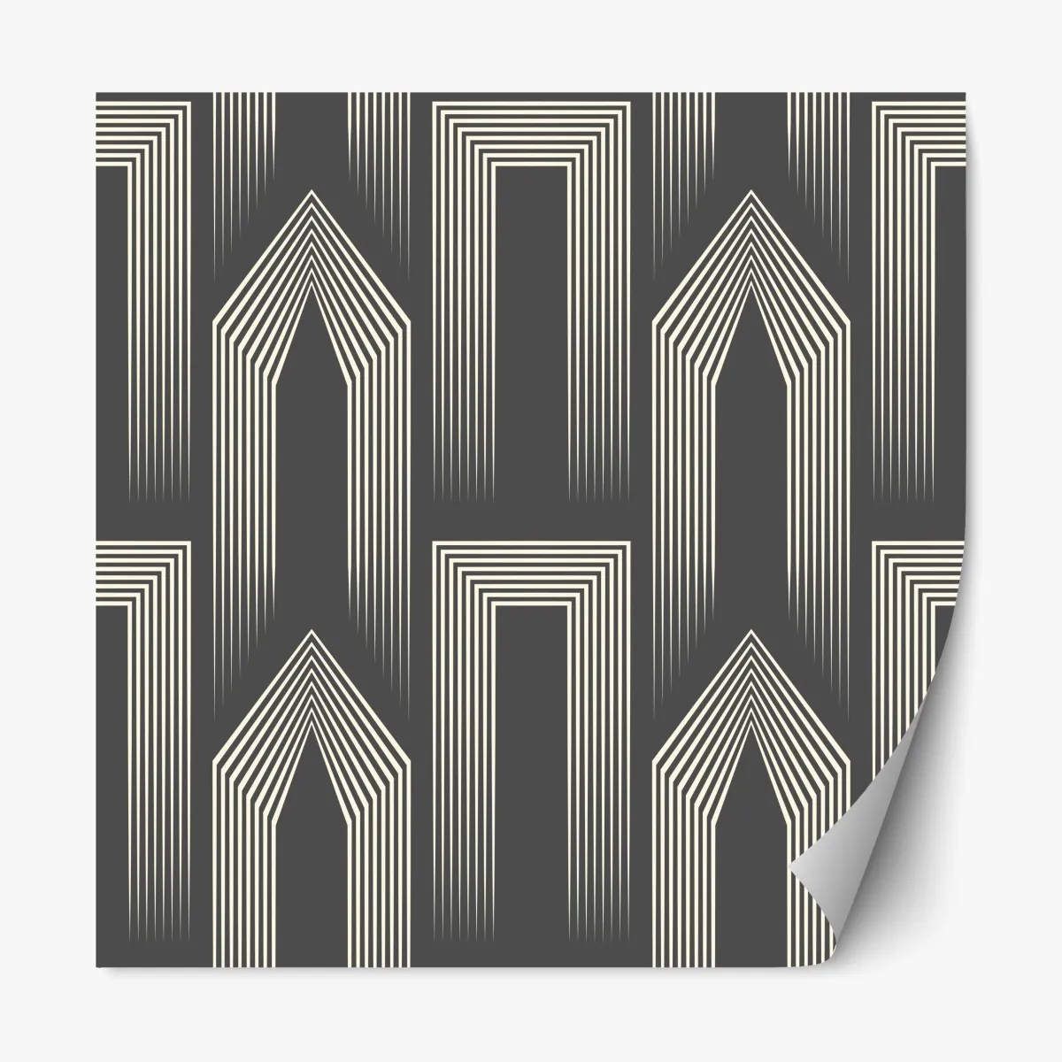 Naklejka repozycjonowalna geometryczny wzór art deco w odcieniach szarości i beżu – Wallissimo® Naklejka repozycjonowalna geometryczny wzór art deco w odcieniach szarości i beżu – Wallissimo®