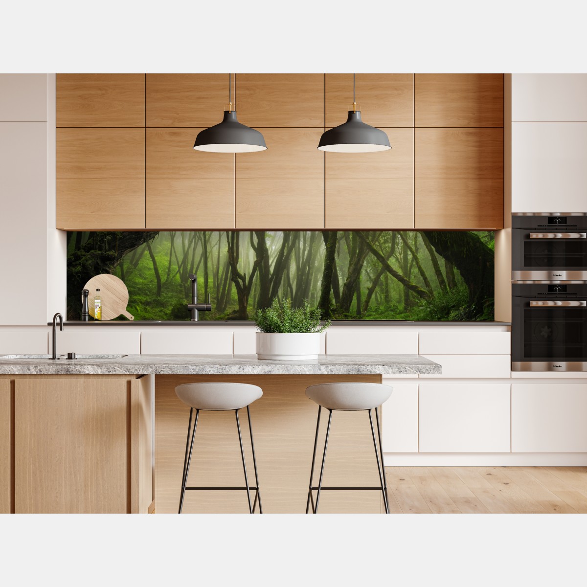 Naklejka repozycjonowalna mglisty zielony leśny szlak – Wallissimo® Naklejka repozycjonowalna mglisty zielony leśny szlak – Wallissimo®