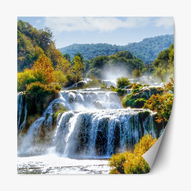 Naklejka repozycjonowalna perspektywa Mostu Brooklyńskiego w monochromie – Wallissimo®