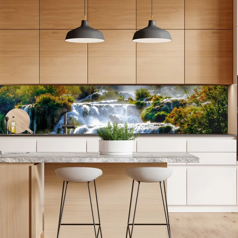 Naklejka repozycjonowalna perspektywa Mostu Brooklyńskiego w monochromie – Wallissimo®