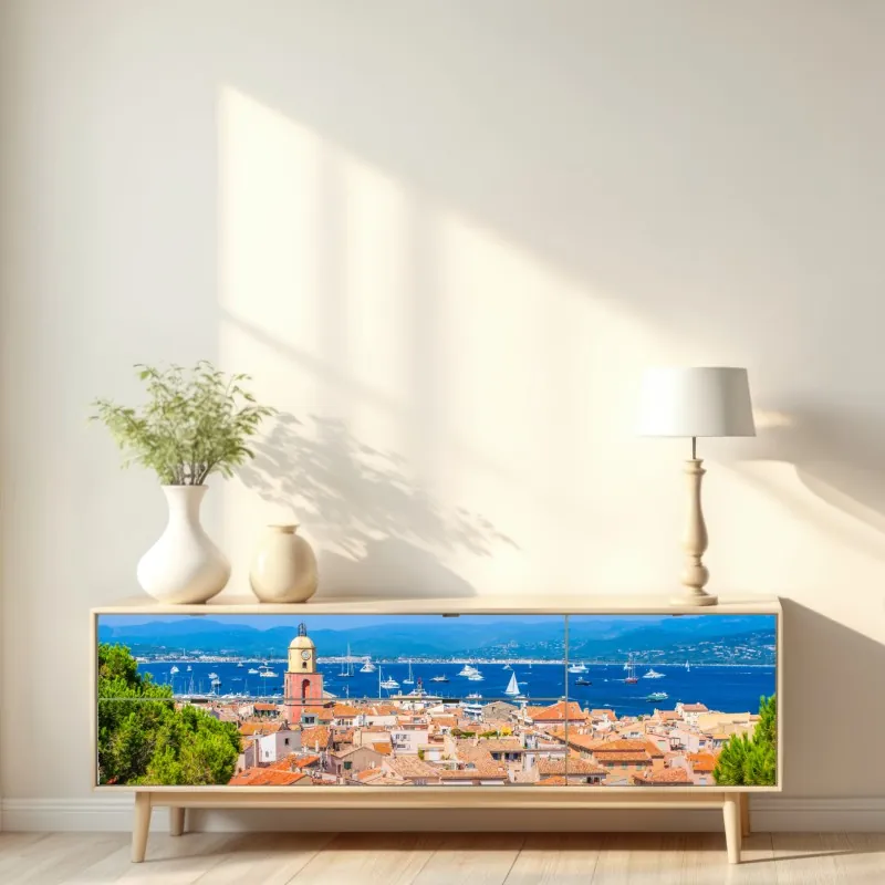 Naklejka repozycjonowalna spokojny zimowy fiord w Reine, Lofoten – Wallissimo®