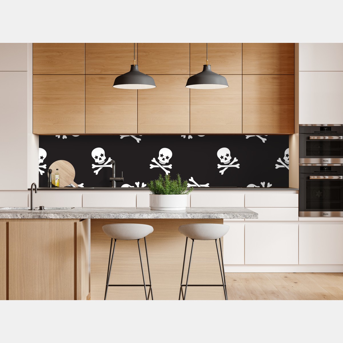 Naklejka repozycjonowalna wzór czaszki i skrzyżowanych piszczeli – Wallissimo® Naklejka repozycjonowalna wzór czaszki i skrzyżowanych piszczeli – Wallissimo®