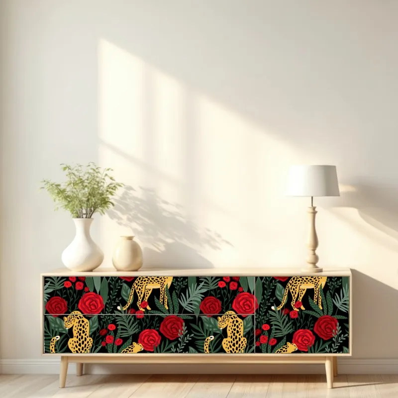 Naklejka repozycjonowalna zaczarowany zielony leśny strumień – Wallissimo®