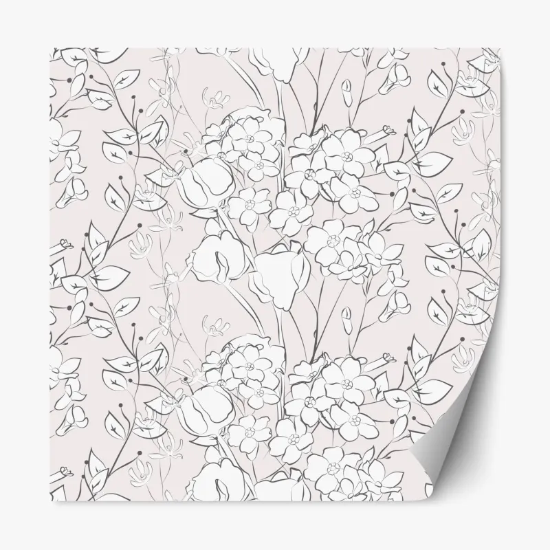 Naklejka repozycjonowalna głębokie bordowe kwiaty z kroplami wody – Wallissimo®