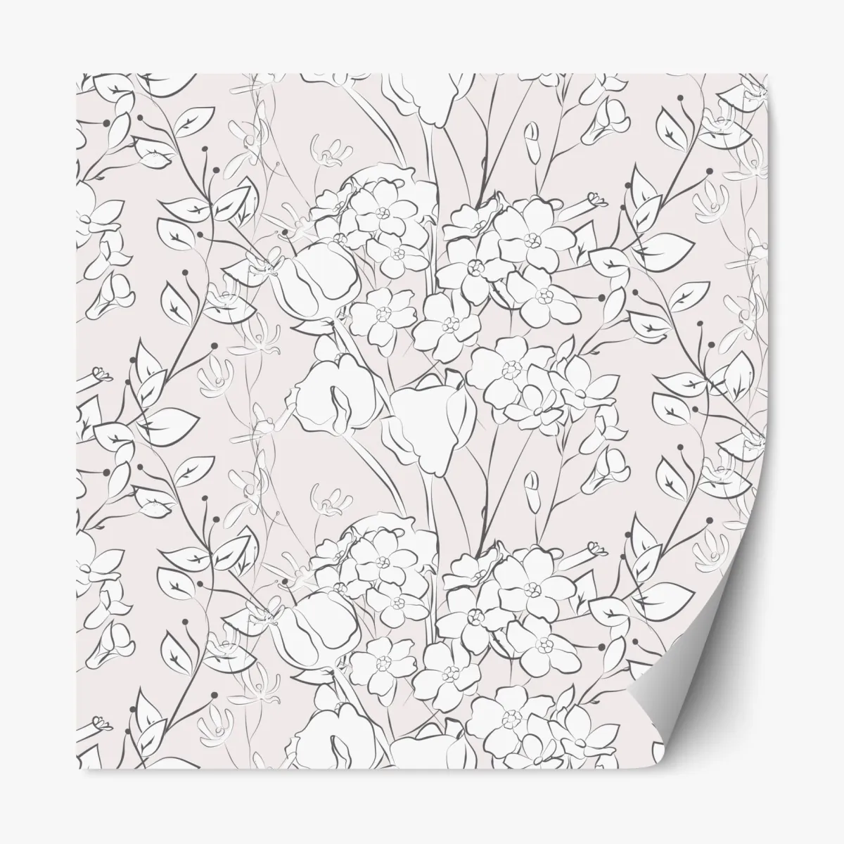 Naklejka repozycjonowalna delikatny pastelowy motyw kwiatowy – Wallissimo® Naklejka repozycjonowalna delikatny pastelowy motyw kwiatowy – Wallissimo®
