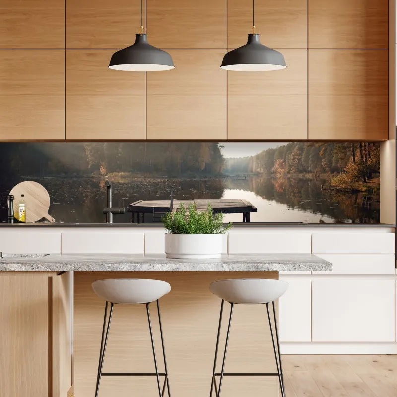 Naklejka repozycjonowalna turkusowy wzór falowy do dekoracji ścian – Wallissimo®