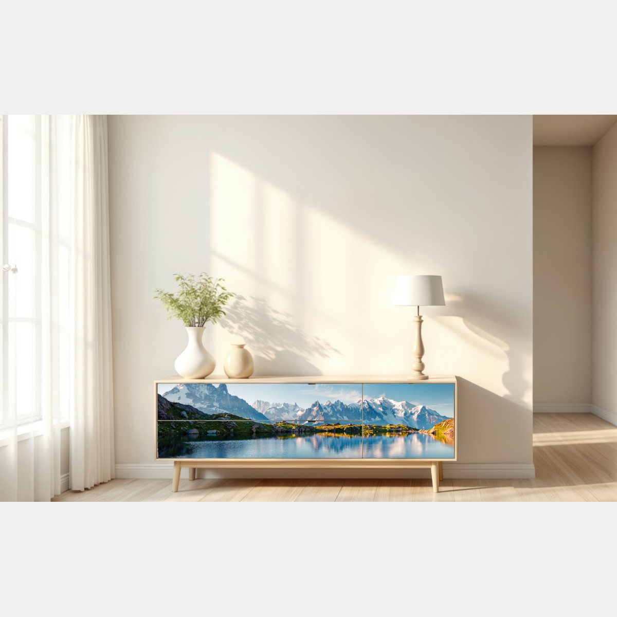 Naklejka repozycjonowalna panorama Lac Blanc i Mont Blanc – Wallissimo® Naklejka repozycjonowalna panorama Lac Blanc i Mont Blanc – Wallissimo®