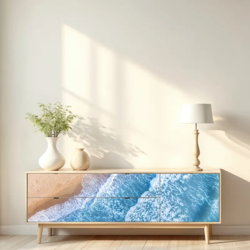 Naklejka repozycjonowalna złoty liść monstera na białym tle – Wallissimo®