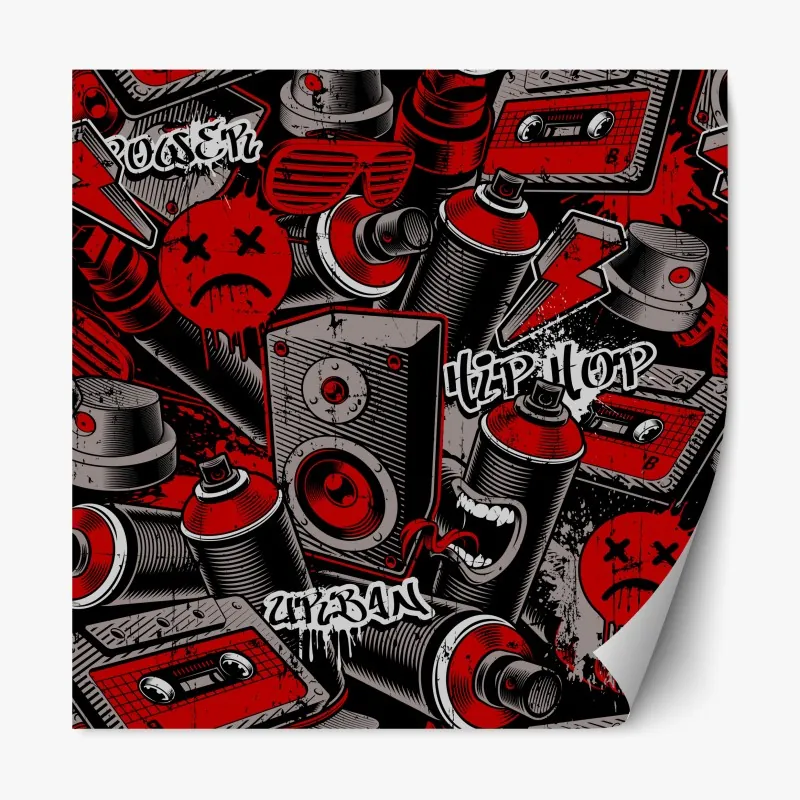 Naklejka repozycjonowalna miejskie graffiti hip hop