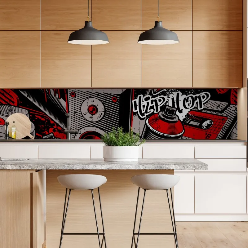 Naklejka repozycjonowalna monochromatyczny marmur atramentowy abstrakcja – Wallissimo®