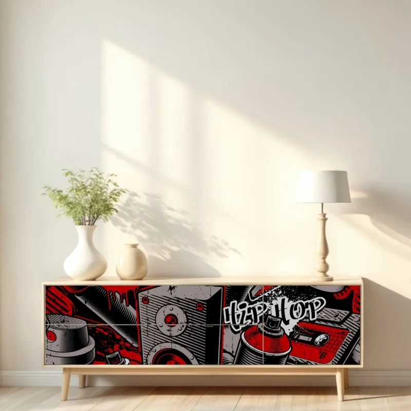 Naklejka repozycjonowalna miejskie graffiti hip hop – Wallissimo® Naklejka repozycjonowalna miejskie graffiti hip hop – Wallissimo®