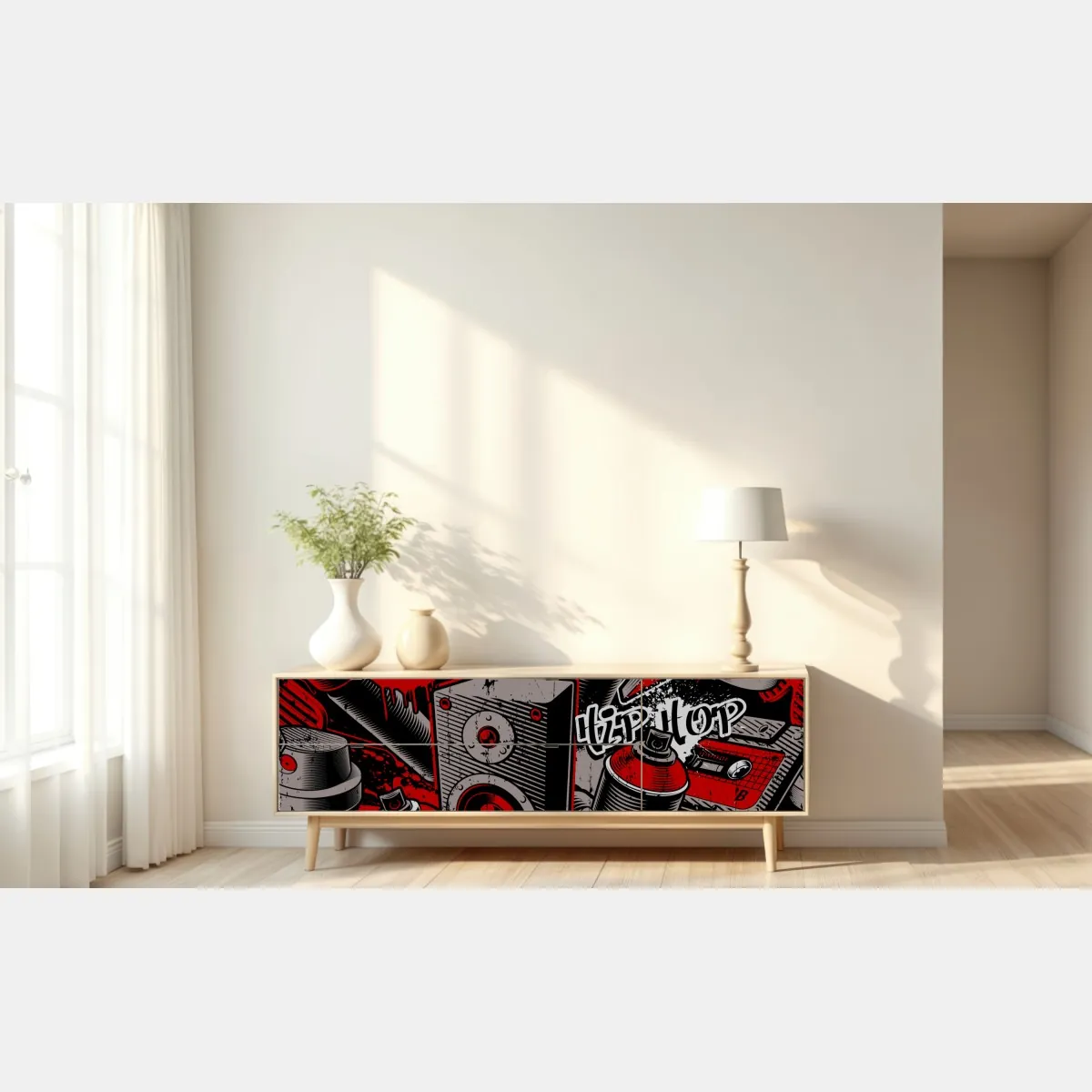 Naklejka repozycjonowalna miejskie graffiti hip hop – Wallissimo® Naklejka repozycjonowalna miejskie graffiti hip hop – Wallissimo®