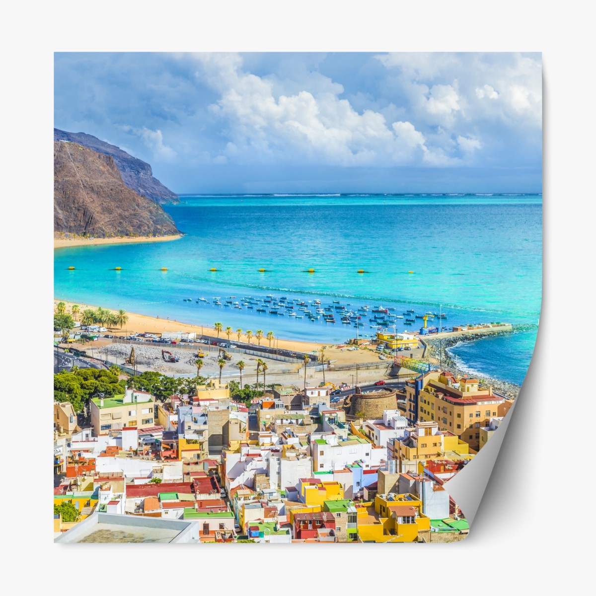 Repositionable sticker Las Teresitas beach panorama, Tenerife