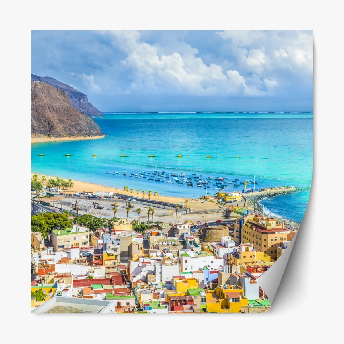 Naklejka repozycjonowalna panorama plaży Las Teresitas, Teneryfa – Wallissimo® Naklejka repozycjonowalna panorama plaży Las Teresitas, Teneryfa – Wallissimo®