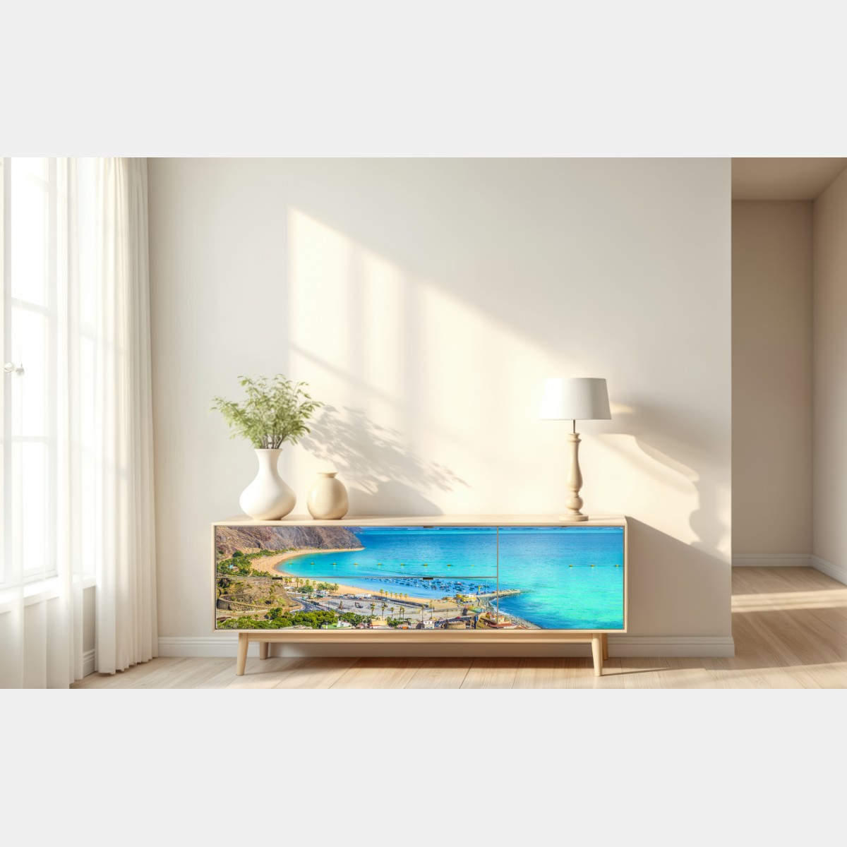 Naklejka repozycjonowalna panorama plaży Las Teresitas, Teneryfa – Wallissimo® Naklejka repozycjonowalna panorama plaży Las Teresitas, Teneryfa – Wallissimo®