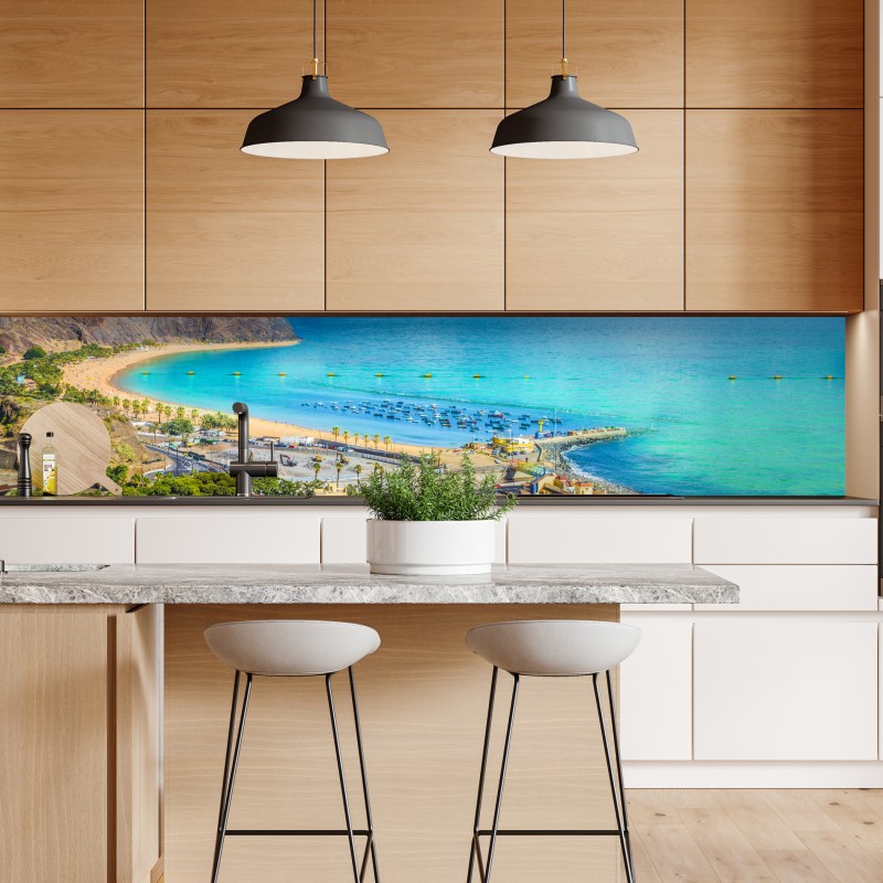 Naklejka repozycjonowalna panorama plaży Las Teresitas, Teneryfa – Wallissimo® Naklejka repozycjonowalna panorama plaży Las Teresitas, Teneryfa – Wallissimo®