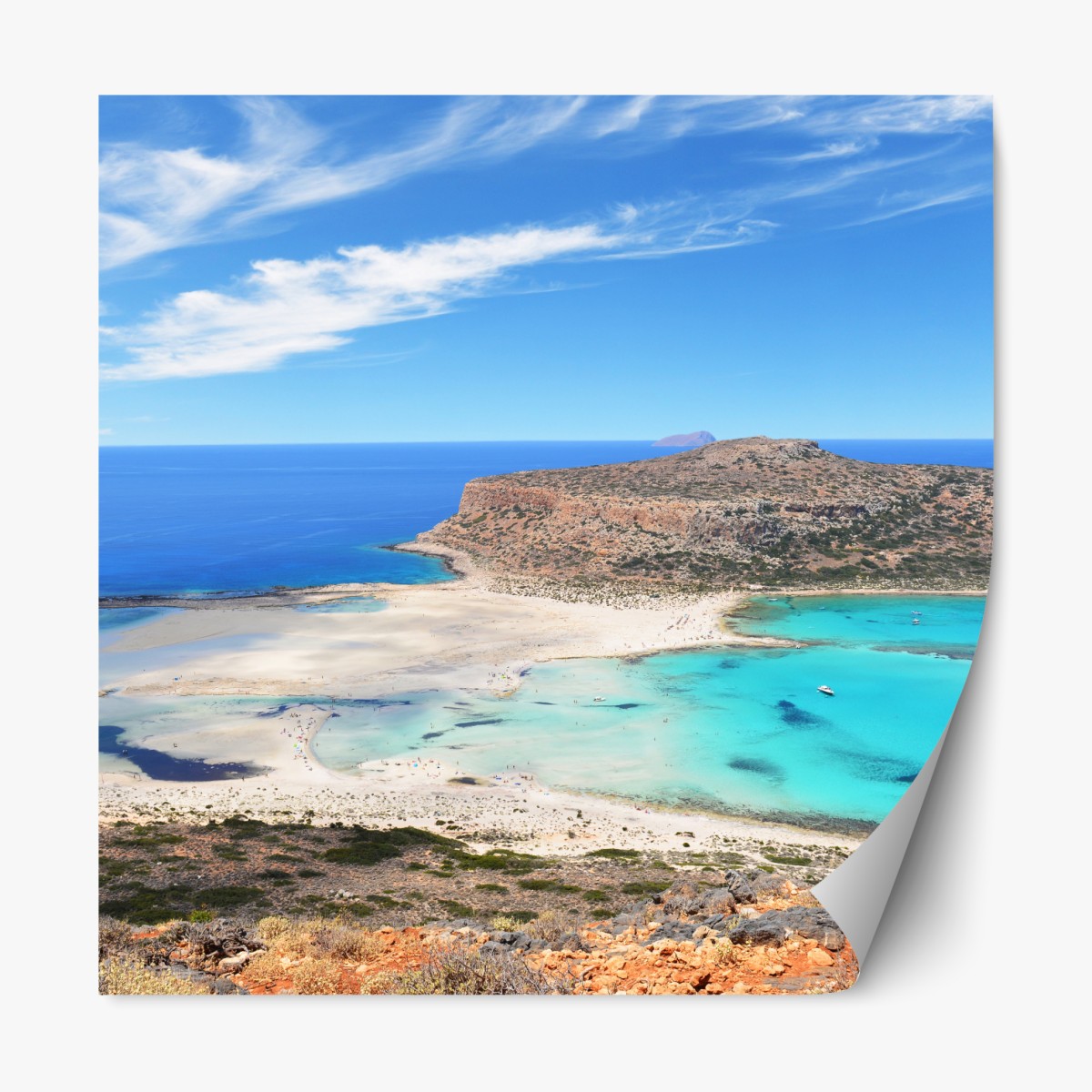 Repositionable sticker Balos lagoon turquoise seascape, Crete
