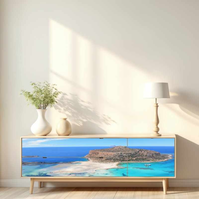 Naklejka repozycjonowalna laguna Balos turkusowy krajobraz, Kreta – Wallissimo® Naklejka repozycjonowalna laguna Balos turkusowy krajobraz, Kreta – Wallissimo®