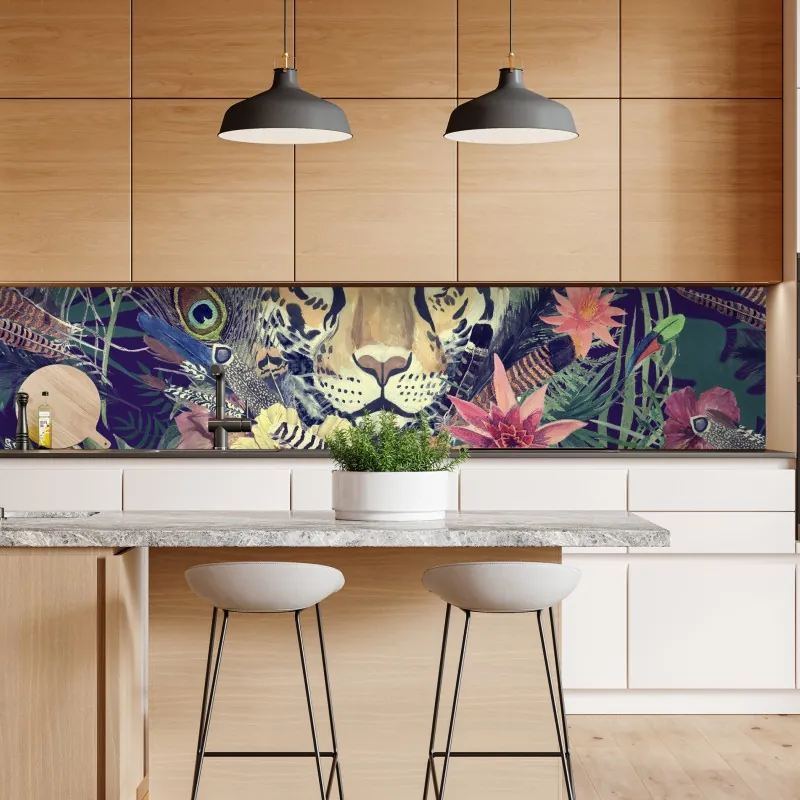 Naklejka repozycjonowalna portret czarnej pantery na czarnym tle – Wallissimo®