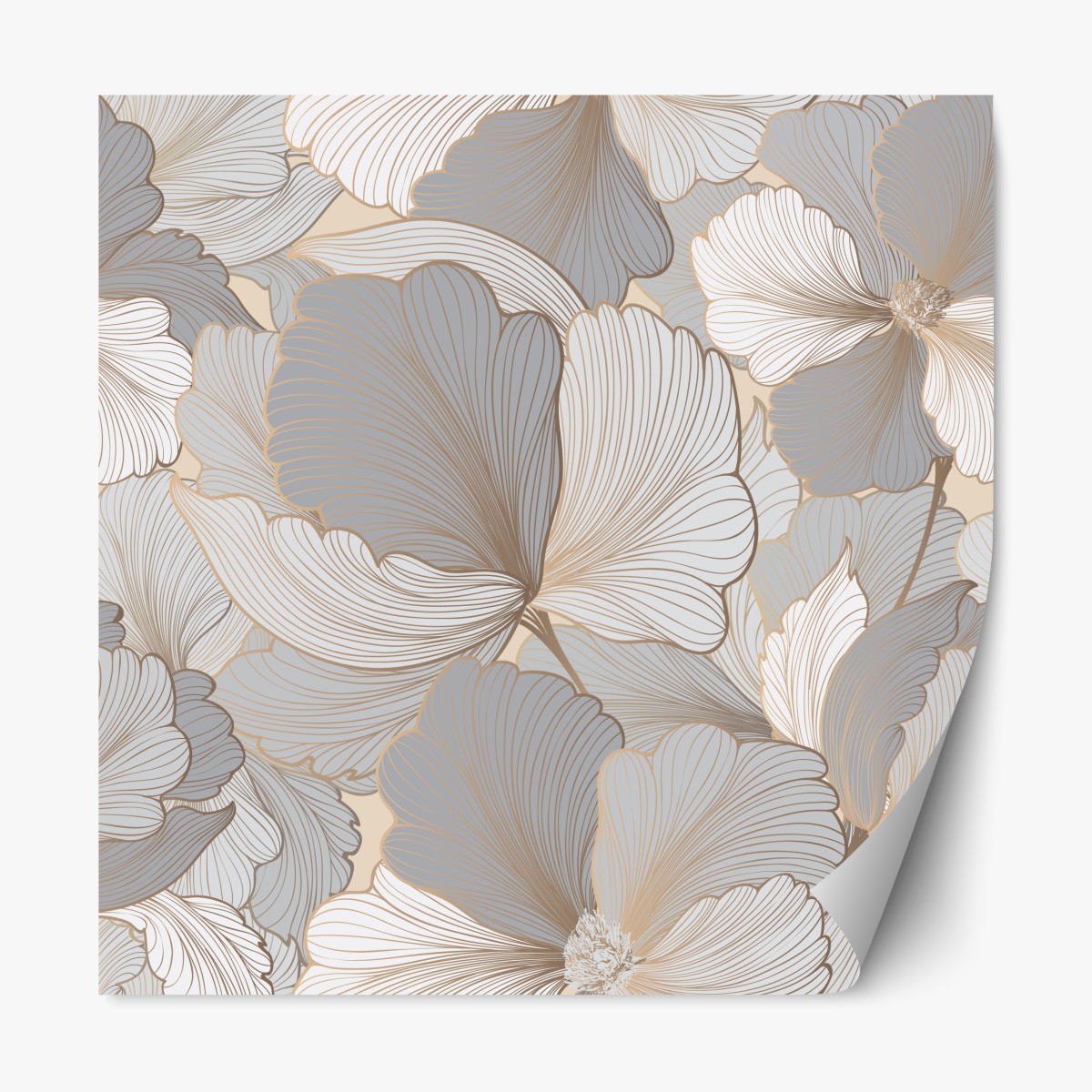 Repositionable sticker delicate pastel floral pattern