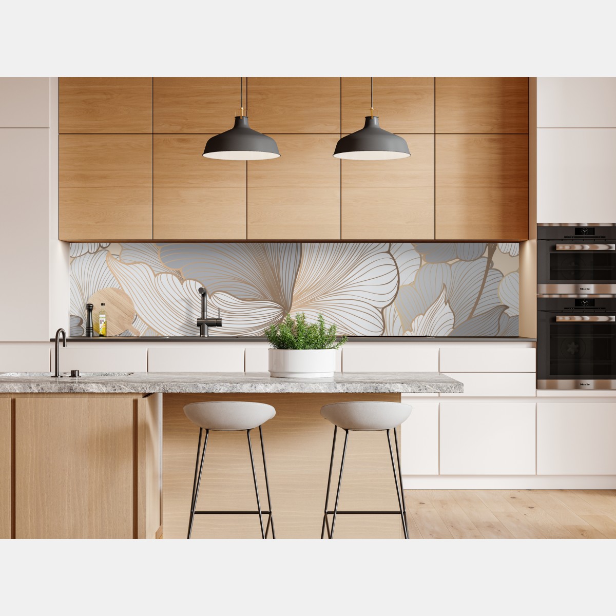 Naklejka repozycjonowalna delikatny pastelowy wzór kwiatowy – Wallissimo® Naklejka repozycjonowalna delikatny pastelowy wzór kwiatowy – Wallissimo®