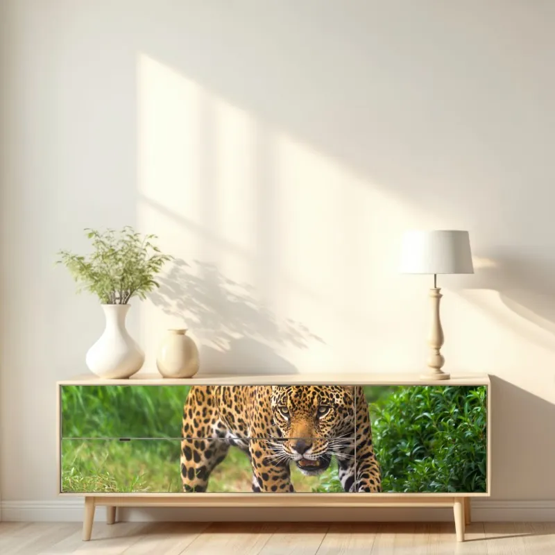 Naklejka repozycjonowalna ręcznie rysowany wzór koi i lotosu – Wallissimo®