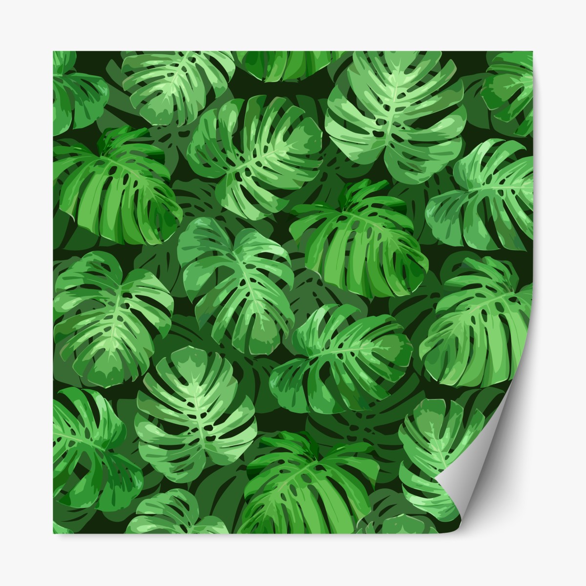 Repositionable sticker tropical monstera leaf pattern