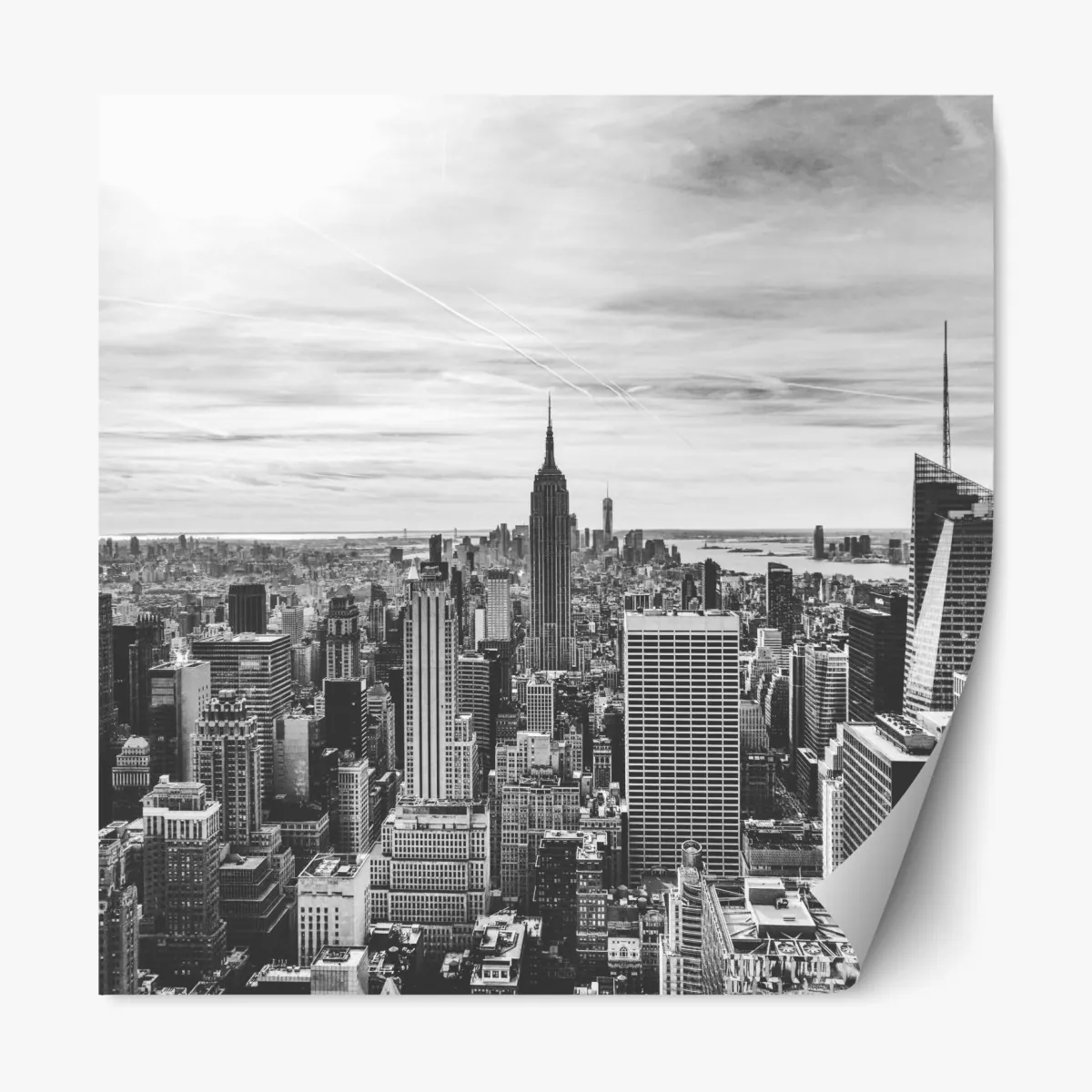 Naklejka repozycjonowalna panorama Nowego Jorku w odcieniach szarości – Wallissimo® Naklejka repozycjonowalna panorama Nowego Jorku w odcieniach szarości – Wallissimo®