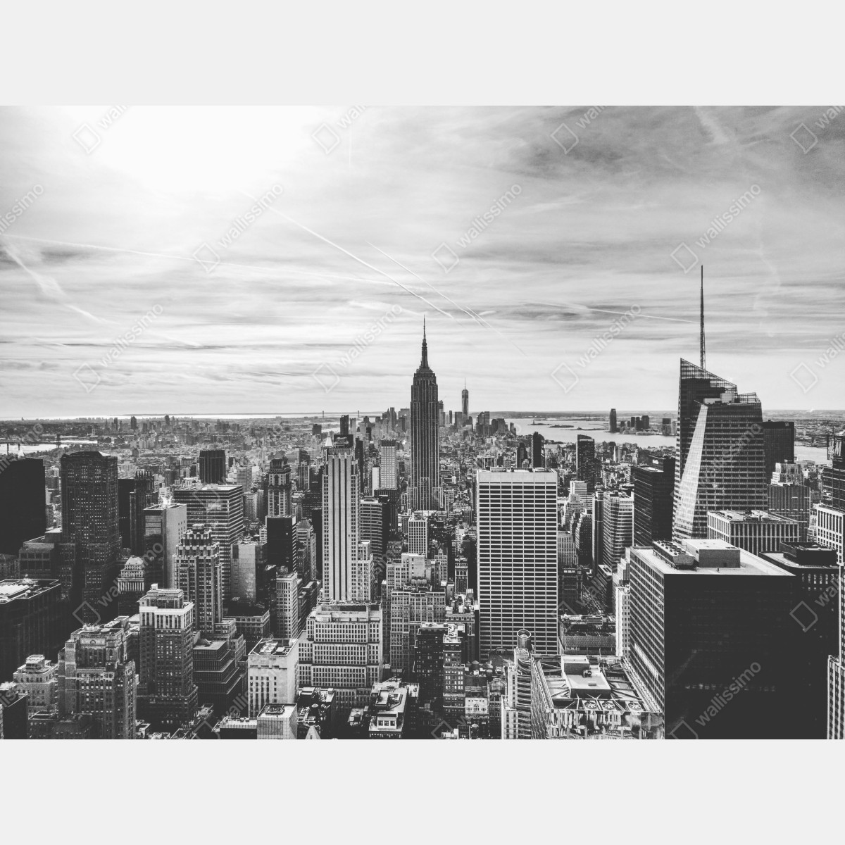 Naklejka repozycjonowalna panorama Nowego Jorku w odcieniach szarości – Wallissimo® Naklejka repozycjonowalna panorama Nowego Jorku w odcieniach szarości – Wallissimo®