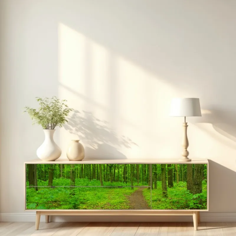 Naklejka repozycjonowalna delikatny niebieski wzór botaniczny – Wallissimo®