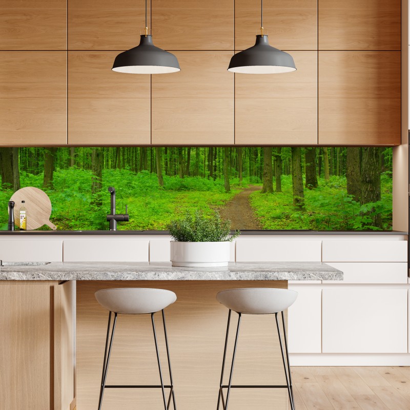 Naklejka repozycjonowalna spokojna zielona leśna ścieżka – Wallissimo® Naklejka repozycjonowalna spokojna zielona leśna ścieżka – Wallissimo®