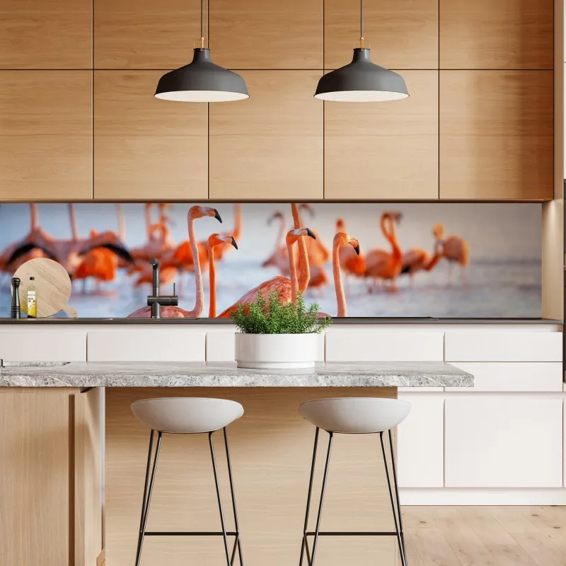 Naklejka repozycjonowalna kolorowa wioska na klifie nad morzem – Wallissimo®