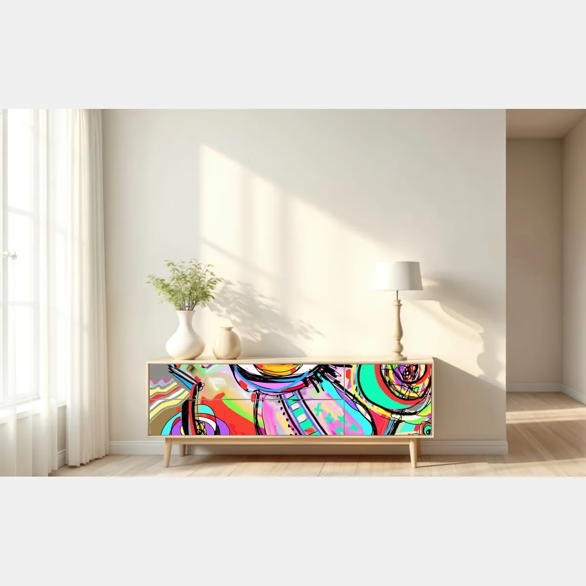 Naklejka repozycjonowalna żywe abstrakcyjne oko w stylu pop art – Wallissimo® Naklejka repozycjonowalna żywe abstrakcyjne oko w stylu pop art – Wallissimo®