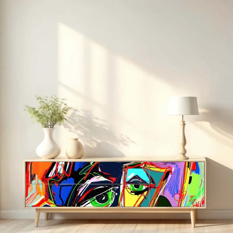 Naklejka repozycjonowalna art deco złoty wzór wachlarza – Wallissimo®