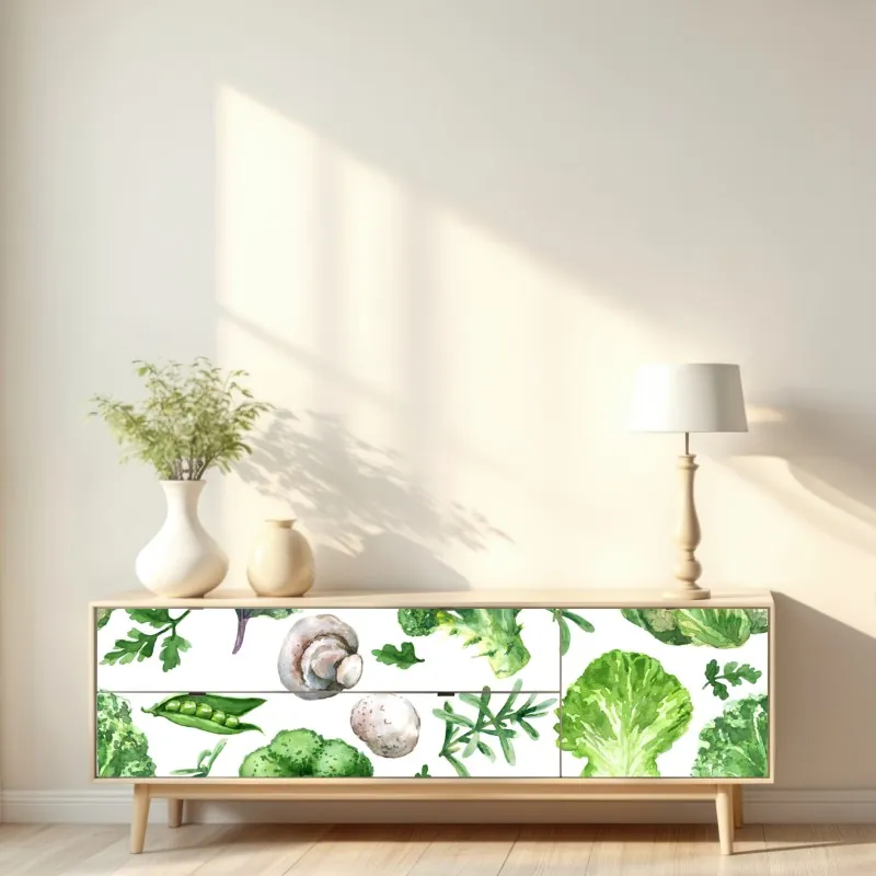 Naklejka repozycjonowalna tropikalny wzór z kakadu i kwiatami – Wallissimo®