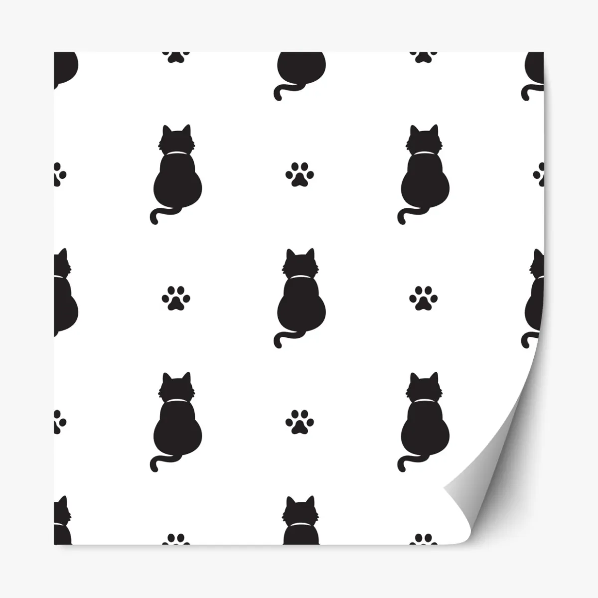 Naklejka repozycjonowalna wzór czarnych sylwetek kotów – Wallissimo® Naklejka repozycjonowalna wzór czarnych sylwetek kotów – Wallissimo®