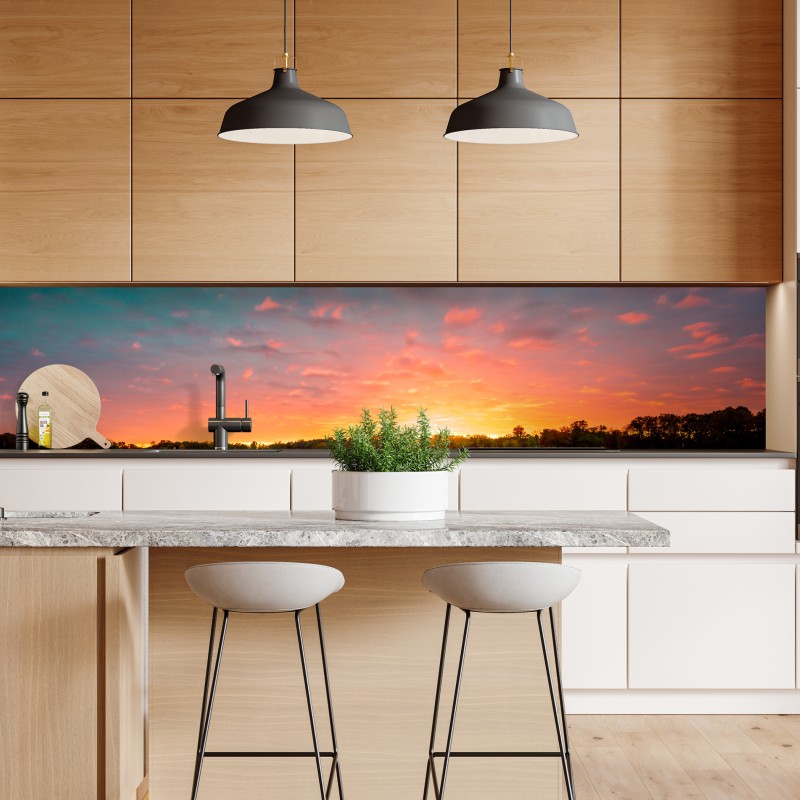 Naklejka repozycjonowalna turkusowy zachód słońca nad spokojnym jeziorem – Wallissimo® Naklejka repozycjonowalna turkusowy zachód słońca nad spokojnym jeziorem – Wallissimo®