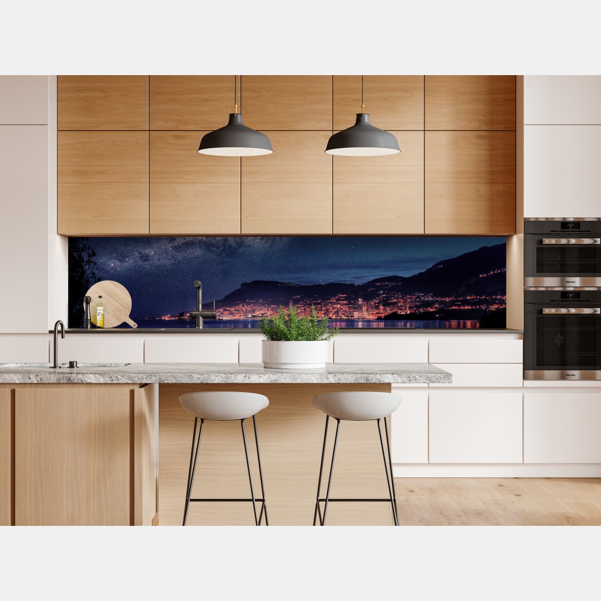 Naklejka repozycjonowalna nocna zatoka pod rozgwieżdżonym niebem – Wallissimo® Naklejka repozycjonowalna nocna zatoka pod rozgwieżdżonym niebem – Wallissimo®