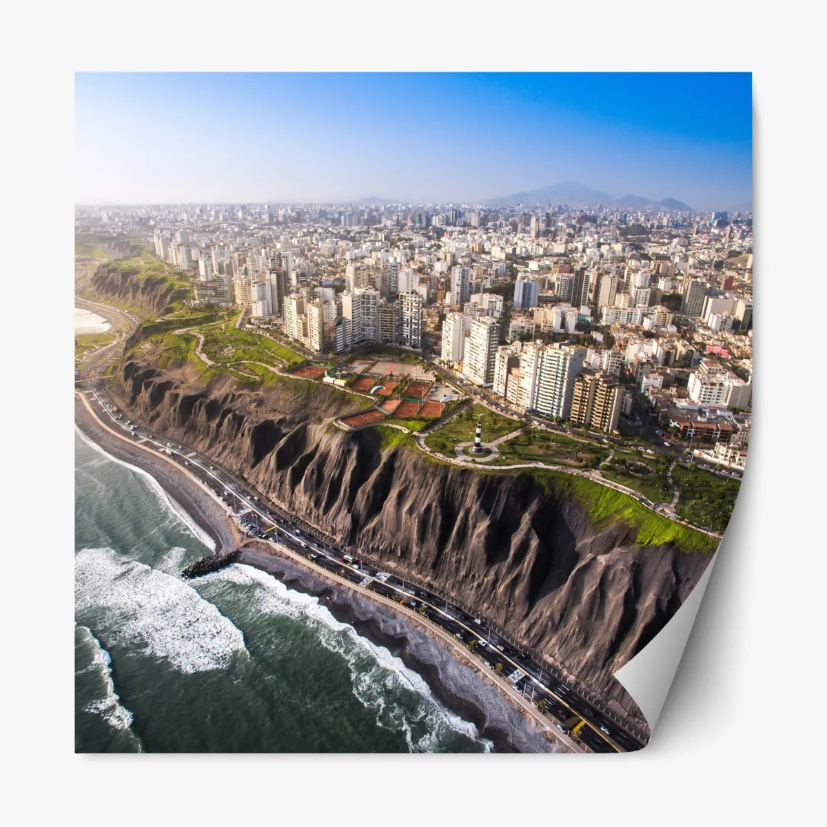 Naklejka repozycjonowalna panorama wybrzeża Miraflores, Lima – Wallissimo® Naklejka repozycjonowalna panorama wybrzeża Miraflores, Lima – Wallissimo®