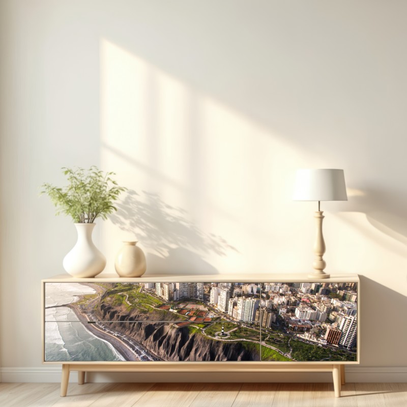 Naklejka repozycjonowalna panorama wybrzeża Miraflores, Lima – Wallissimo® Naklejka repozycjonowalna panorama wybrzeża Miraflores, Lima – Wallissimo®