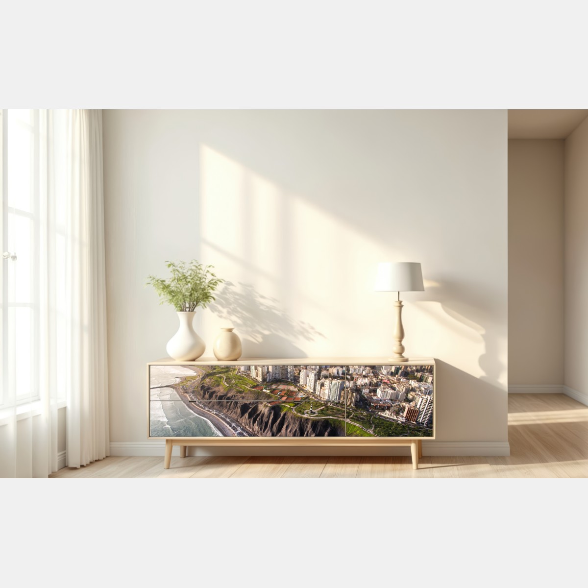 Naklejka repozycjonowalna panorama wybrzeża Miraflores, Lima – Wallissimo® Naklejka repozycjonowalna panorama wybrzeża Miraflores, Lima – Wallissimo®