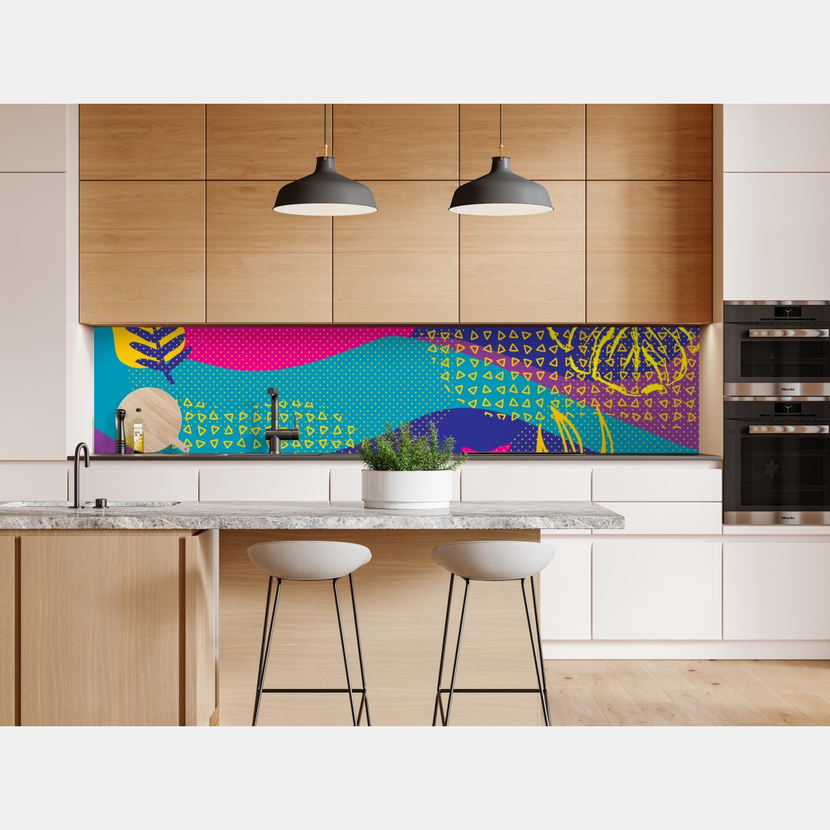 Naklejka repozycjonowalna żywy abstrakcyjny wzór tropikalny – Wallissimo® Naklejka repozycjonowalna żywy abstrakcyjny wzór tropikalny – Wallissimo®