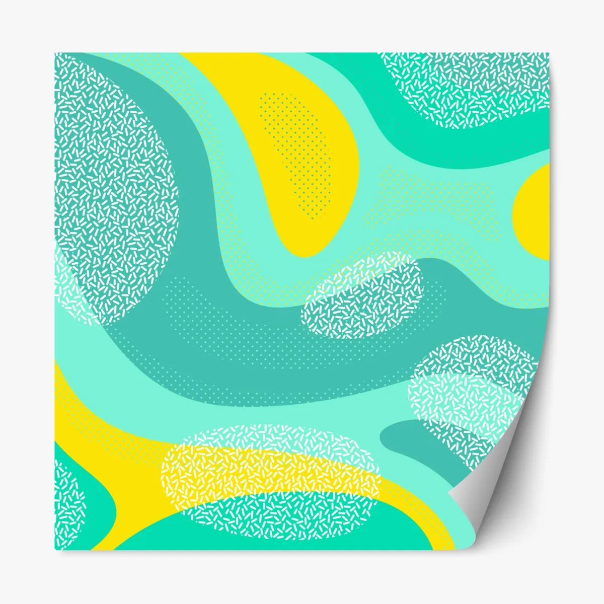 Naklejka repozycjonowalna turkusowo-żółty abstrakcyjny wzór – Wallissimo® Naklejka repozycjonowalna turkusowo-żółty abstrakcyjny wzór – Wallissimo®